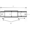 Topstangsbolt dobbelt 19 - 25 - 19mm Kat. 1/2 (Ø19/25mm) HD