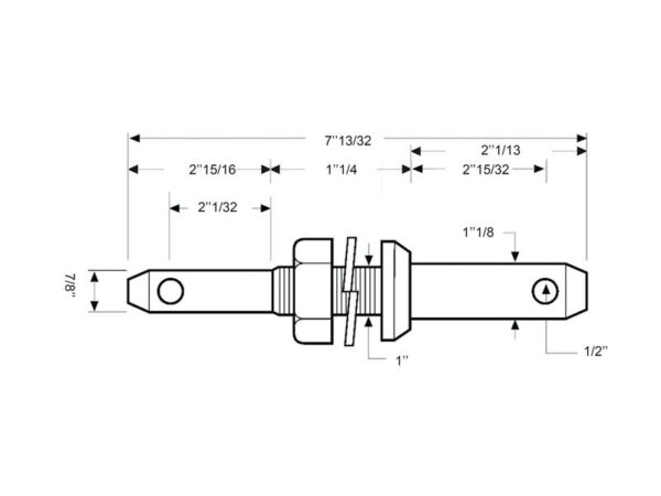 Redskabsbolt dobbelt 22 - 28x191mm, Gevind: 1x32mm Kat. 1/2 (Ø22/28mm) HD