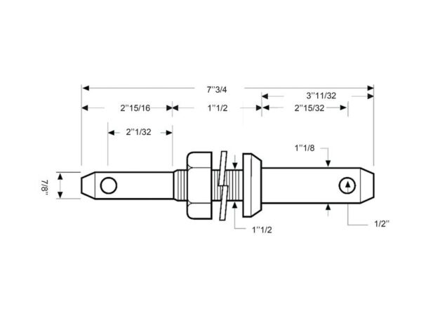 Redskabsbolt dobbelt 22 - 28x197mm, Gevind: 7/8x38mm Kat. 1/2 (Ø22/28mm) HD