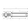 Redskabsbolt dobbelt 28x149mm, Gevind: 3/4x54mm Kat. 2 (Ø28mm) HD