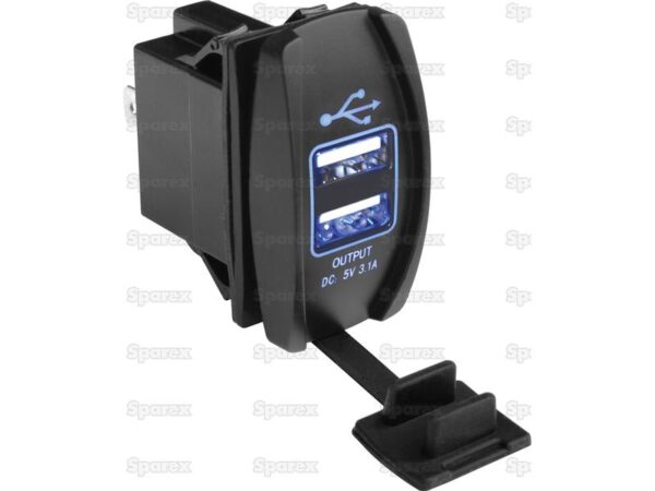 164743_pic3 Kontakt (vippe) - USB Charger, 2 Posities, 1 stk. Agripak