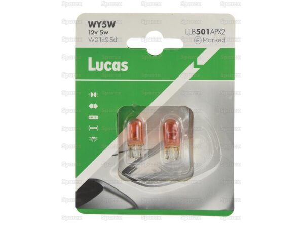 Pære WY5W, 12V, 5W, W2.1x9.5d (Clamshell 2 stk.)