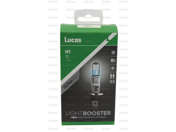 Halogen Lightbooster Ultra150 Head Light (Halogen), Twin Pack, H1, 12V, 55W, P14.5s