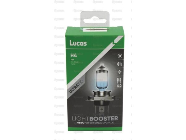 Halogen Lightbooster Ultra150 Head Light (Halogen), Twin Pack, H4, 12V, 60/55W, P43t