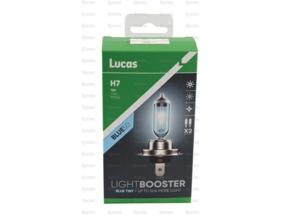 Halogen Lightbooster Blue50 Head Light (Halogen), Twin Pack, H7, 12V, 55W, PX26d