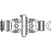 PTO Kardanled (vidvinkel) (Krydsmål: 22 x 86mm) Størrelse: 1-3/8''-6 Not, Rør: Trekantet, Ref: 12516.