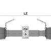 PTO Beskyttelsesrør (Bondioli) Global G1 (Lz) Længde: 1210mm (Leveres med 1 x 34mm & 1 x 40mm Ringe)