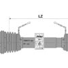 PTO Beskyttelsesrør (Bondioli) SFT H8-80° (Lz) Længde: 1210mm (Leveres med 1 x 86mm, 1 x 89mm & 146mm Ringe)