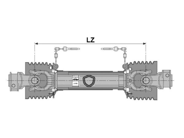 Bondioli & Pavesi PTO Aksel - (Lz) Længde: 1210mm, 1 3/8'' x 6 Spline Q.R. til 1 3/8'' x 6 Spline Q.R.