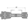 Bondioli & Pavesi PTO Aksel, (Lz) Længde: 1210mm, 1 3/8'' x 6 Spline 80° W.A. Slide Lock til 1 3/8'' x 6 Spline Q.R.