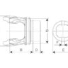 PTO Gaffel (profilrør) (Krydsmål: 27 x 74.5mm) Rør: Firkantet, Størrelse: 44.2 x 3.5mm, Ref: 12241.