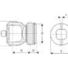 PTO Gaffel (vidvinkel)(profilrør) (Krydsmål: 27 x 100mm) Rør: Firkantet, Størrelse: 51.7 x 5.25mm, Ref: 2454D.