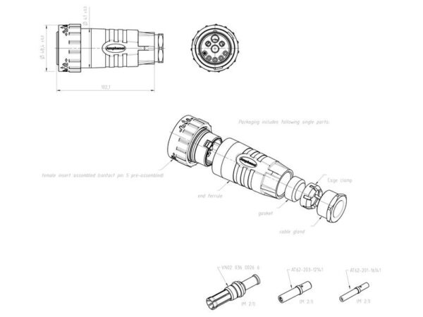 ISOBUS stik Duramate™ 2x45A (6mm²)