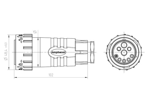 ISOBUS stik Duramate™ 2x45A (6mm²)