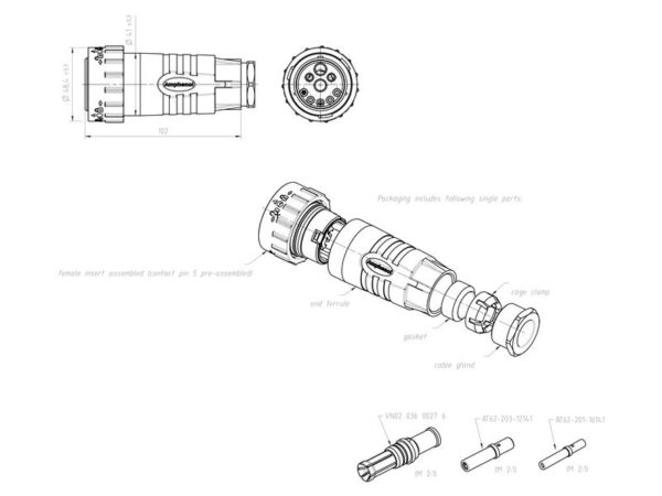ISOBUS stik Duramate™ 2x60A (10mm²)