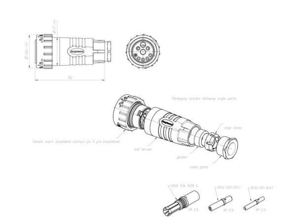 ISOBUS stik Duramate™ 2x75A (16mm²)