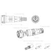ISOBUS stik DuraMate™ 2x75A (16mm²) Med riflet røradapter