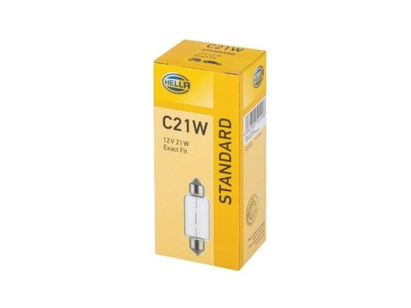 Pære C21W, 12V, 21W, SV8.5-8 (Kasse 10 stk.)