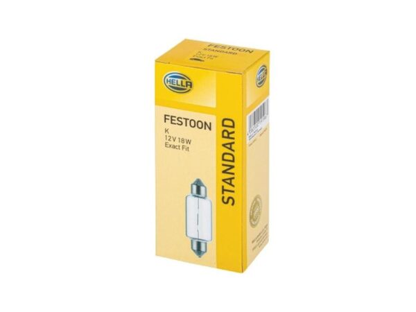 Pære K, 12V, 18W, SV8.5-8 (Kasse 10 stk.)
