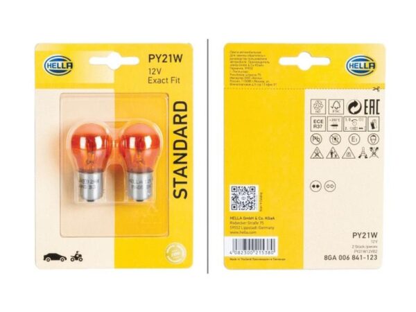 165720_pic2 Pære PY21W, 12V, 21W, BAU15s (Clamshell 2 stk.)