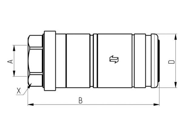 Faster Lynkobling Hun 1/2'' Krop tommer x 1/2'' NPT Hun
