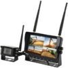 Kamerasystem (trådløs) med 1 x 7'' Digital Wireless 4QUAD split HD monitor with audio and DVR function, 1 x CMOS digital wireless camera with microphone, 1 x Solskærm, 1 x Beslag, 1 x Manual