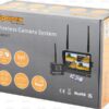 Kamerasystem (trådløs) med 1 x 7'' Digital Wireless 4QUAD split HD monitor with audio and DVR function, 1 x CMOS digital wireless camera with microphone, 1 x Solskærm, 1 x Beslag, 1 x Manual