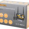 Kamerasystem (trådløs) med 1 x 7'' Digital Wireless 4QUAD split HD monitor with audio and DVR function, 1 x CMOS digital wireless camera with microphone, 1 x Solskærm, 1 x Beslag, 1 x Manual