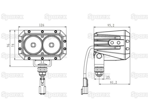 LED Forlygte LED, Interference: kl. 3, Højre/Venstre (Spot Beam), 4000 lm, 9-36V