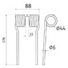 Pick-up fjeder Længde:178mm, Bredde:88mm, Ø6mm - Passer til John Deere Passer til: LCA108554