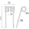 Pick-up fjeder Længde:175mm, Bredde:73mm, Ø6mm - Passer til Krone Passer til: 270098361