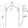 Pick-up fjeder Længde:260mm, Bredde:151mm, Ø5.5mm - Passer til Laverda Passer til: LA321023250