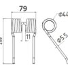 Pick-up fjeder Længde:159mm, Bredde:79mm, Ø5.5mm - Passer til Ford New Holland Passer til: 84582461