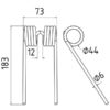 Pick-up fjeder Længde:183mm, Bredde:73mm, Ø6mm - Passer til Ford New Holland Passer til: 84392367