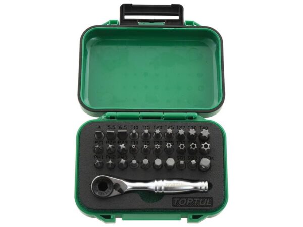 Bitssæt m/skralde 1/4'' (mini) (31 stk.)