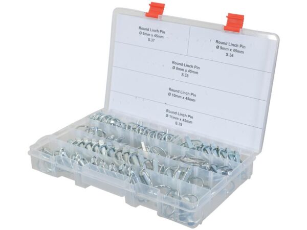 Ringsplit (rund), Stift Ø6, 8, 9, 10, 11mm (120 stk. Display-pakke)