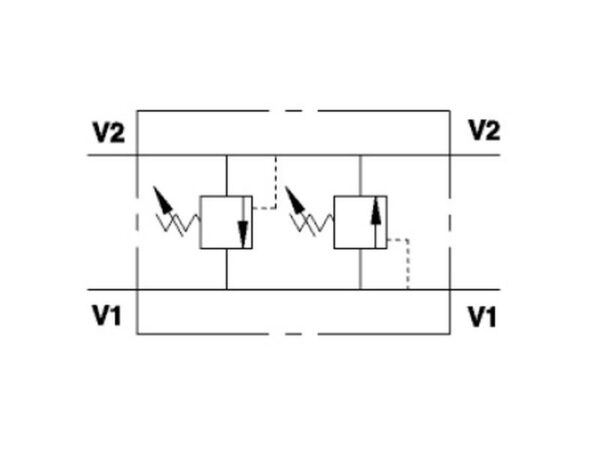 167156_pic11 MARCHESINI Line ventil dual cross 3/8'' BSP (45 L/min Flowhastighed)