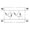 167157_pic11 MARCHESINI Line ventil dual cross 1/2'' BSP (70 L/min Flowhastighed)