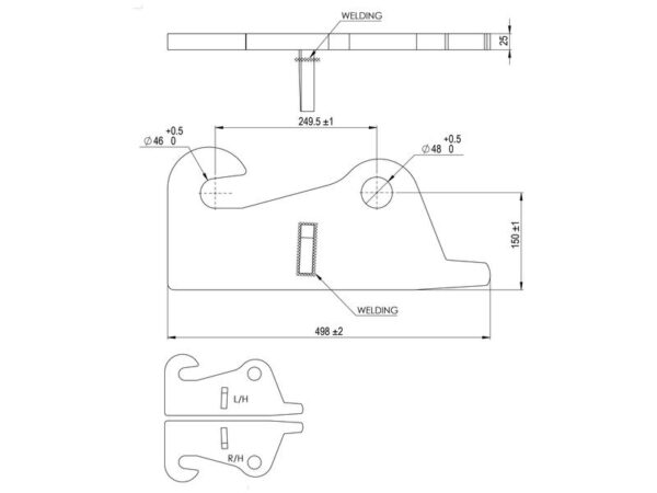 Frontlæssebeslag (sæt), Passer til: JCB Tool Carrier