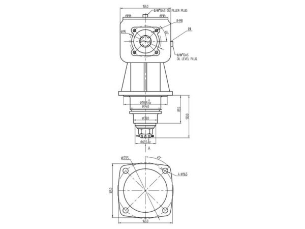 Gearkasse, 30 hp, Ratio: 1:1.47, Kærvindgang: 1-3/8'' x 6, Type: Passer til: Comer 9.205.801.00