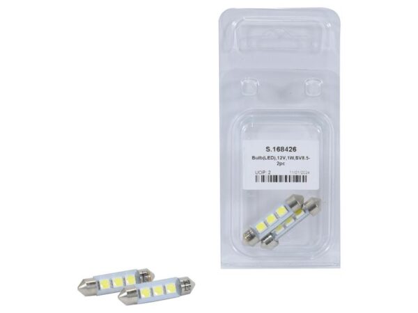 Pære C5W, 12V, 1W, SV8.5-8 (Agripak 2 stk.)