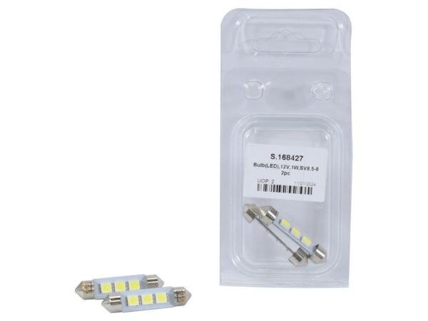 Pære C5W, 12V, 1W, SV8.5-8 (Agripak 2 stk.)