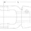 PTO Gaffel (snaplås) (Krydsmål: 32 x 76mm) Størrelse: 1-3/8''-6 Not