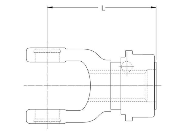 PTO Gaffel (snaplås) (Krydsmål: 42 x 104mm) Størrelse: 1-3/4''-6 Not