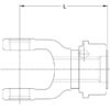 PTO Gaffel (snaplås) (Krydsmål: 42 x 104mm) Størrelse: 1-3/8''-21 Not