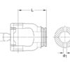 PTO Gaffel (vidvinkel)(profilrør) (Krydsmål: 32 x 76 & 27 x 94mm) Rør: Citron, Størrelse: 49 x 39.5 x 4.5mm, Ref: 1bGA.