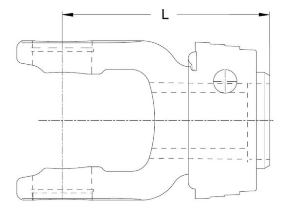 PTO Gaffel (snaplås) (Krydsmål: 22 x 54.8mm) Størrelse: 1-3/8''-21 Not
