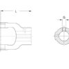 PTO Gaffel (not) (Krydsmål: 22 x 54.8mm) Hul Ø25mm, Notstørrelse: 8mm.