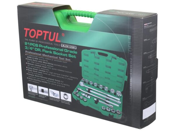 3/4'' Drive. 21 stk. Topnøglesæt