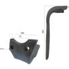 Rotorharvetand 100x18x330mm Venstre. Hulafstand: 70mm. Hul Ø 17.5mm. Passer tilRabewerk. Passer til: KG41 SX